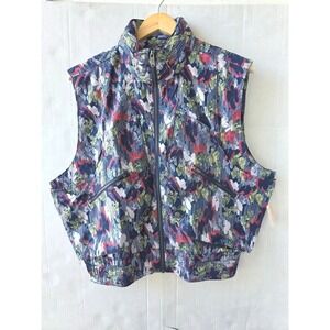 NWT Free People Movement Floral Hooded Utility Vest M Packable Gorpcore Camping